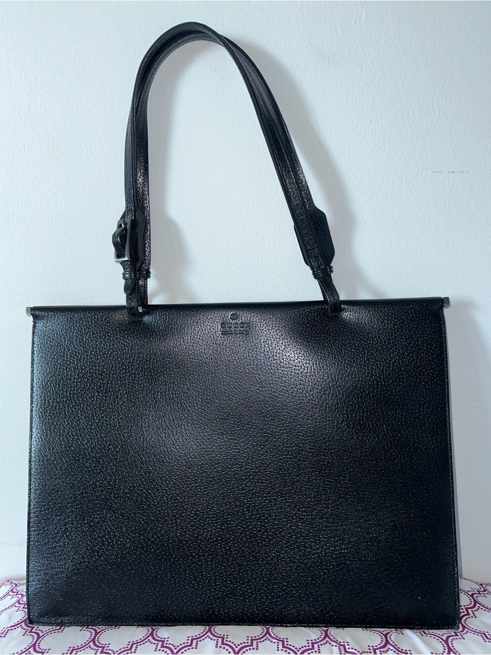 Gucci Black Leather Tote Pre-loved Authentic